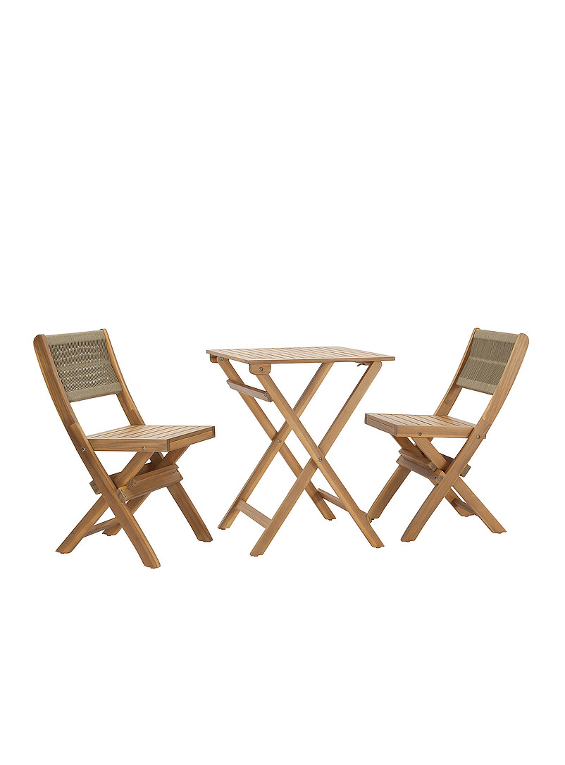Acacia wood outdoor table and chairs set Indoor and outdoor product image 2