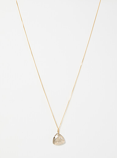 La cha&icirc;ne pendentif pierre ovale