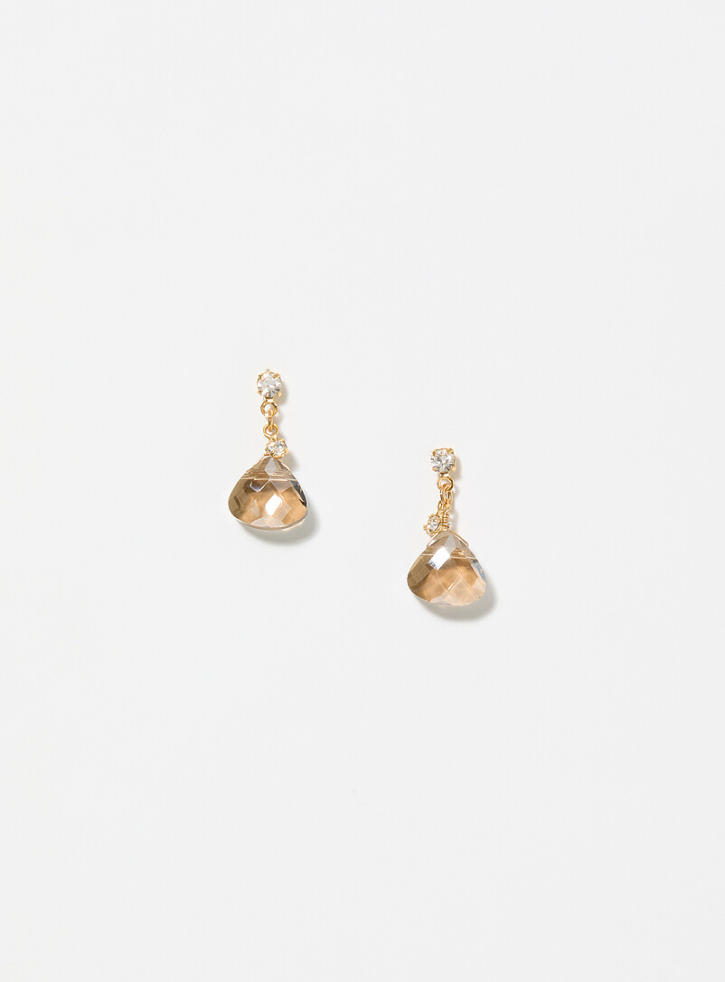 Oval stone pendant earrings product image (primary)