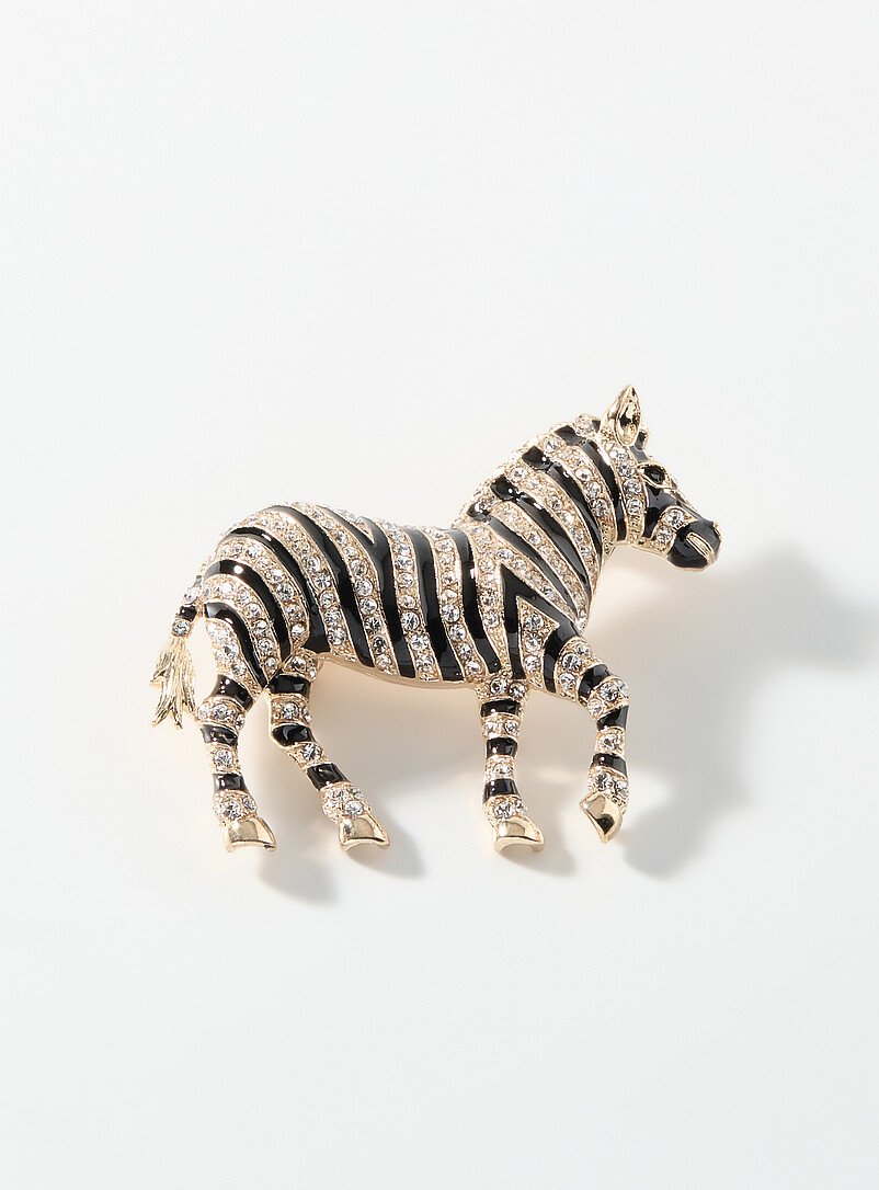 Shimmery zebra brooch product image (primary)