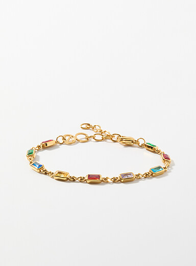 Le bracelet pierres rectangulaires color&eacute;es