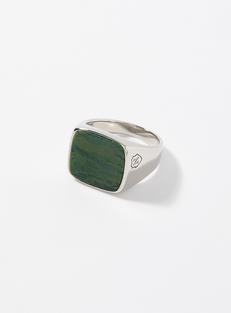 Green African turquoise signet ring product image (primary)