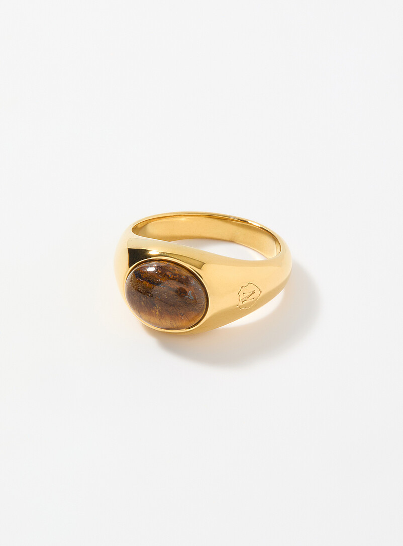 Tiger's-eye cabochon ring product image (primary)