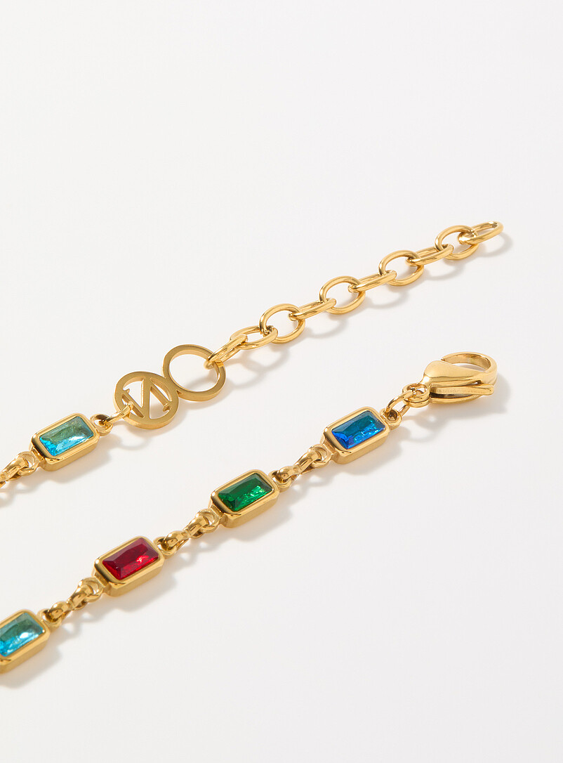 Colourful rectangular stone necklace product image 2