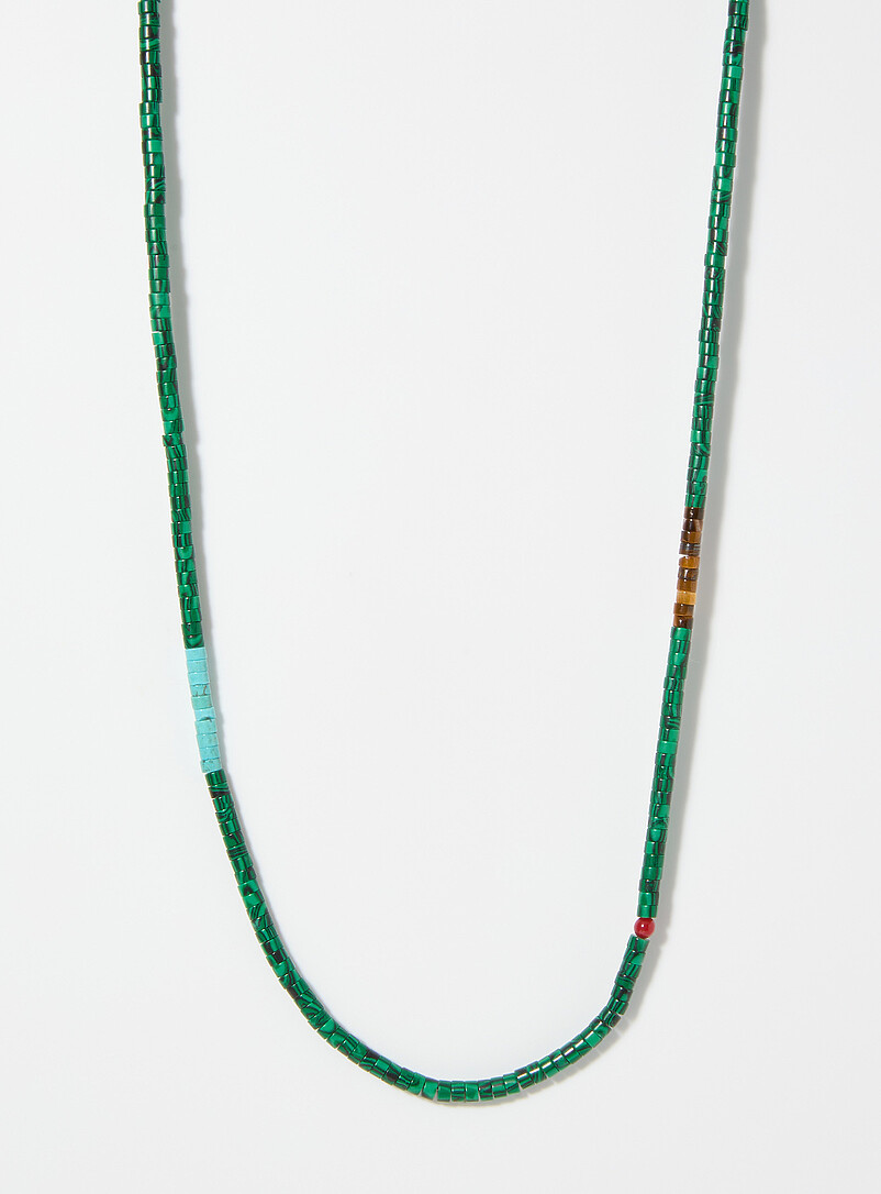 Natural stone disc necklace product image (primary)