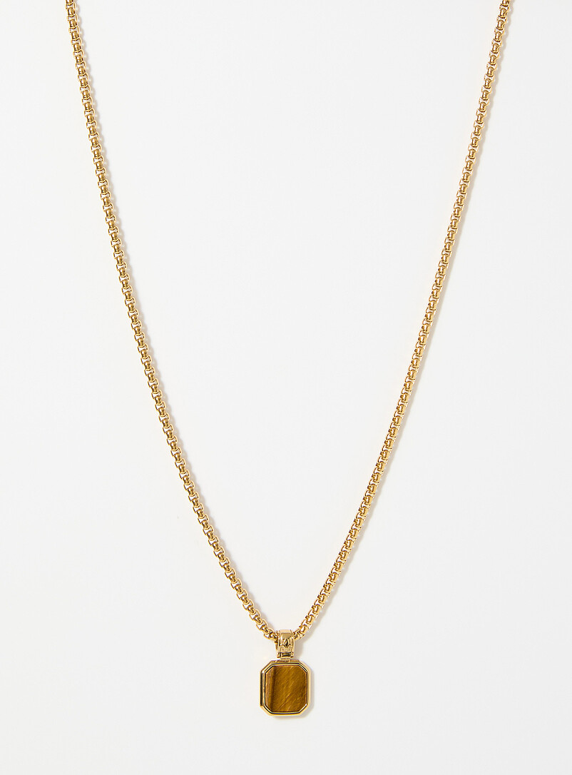 Tiger's-eye gold pendant necklace product image (primary)