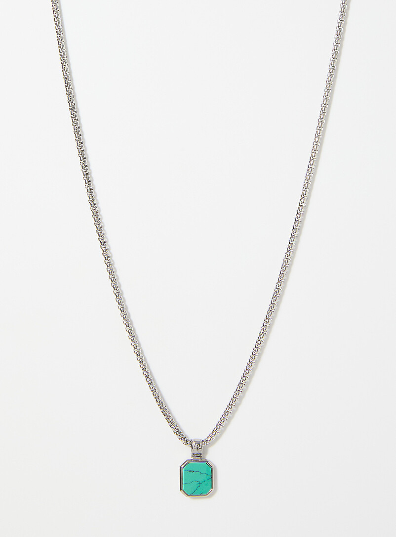 Turquoise stone pendant necklace product image (primary)