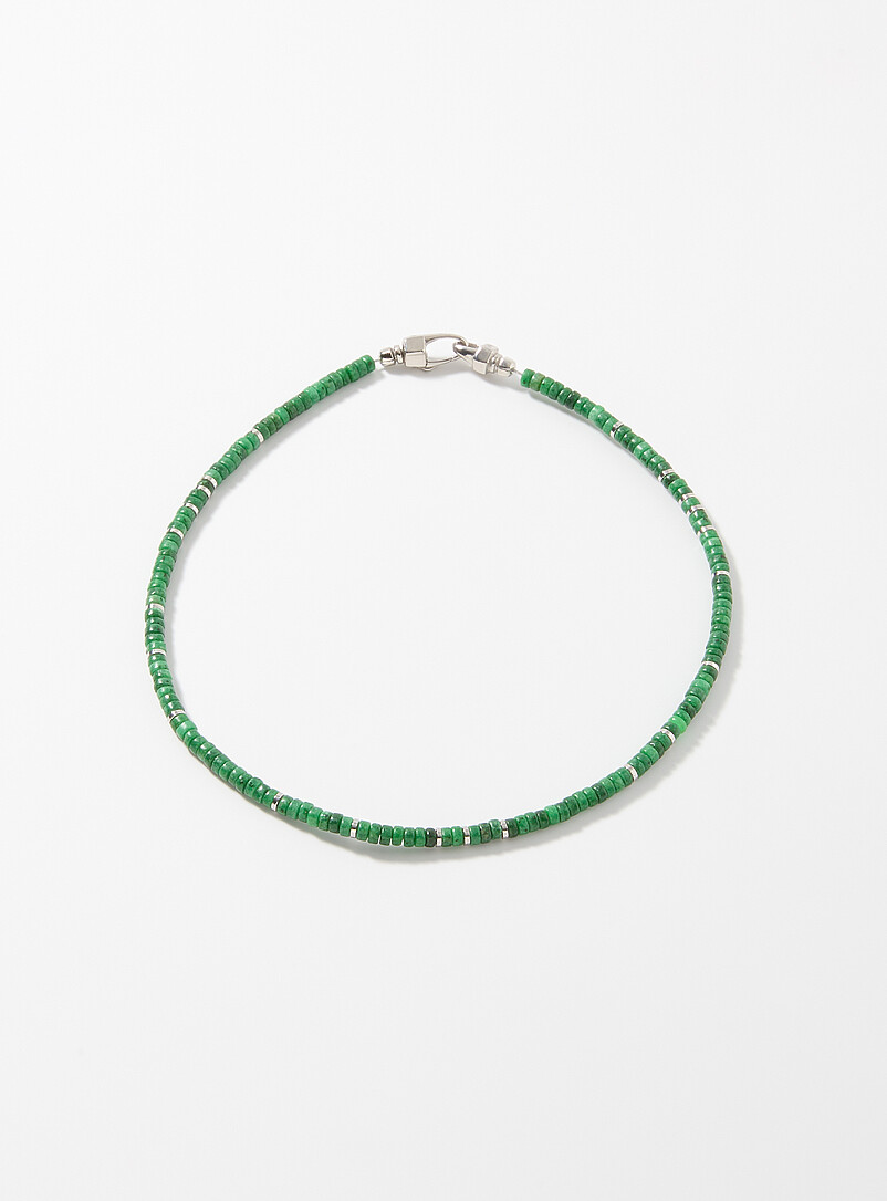 Malachite disc double-wrap bracelet product image (primary)