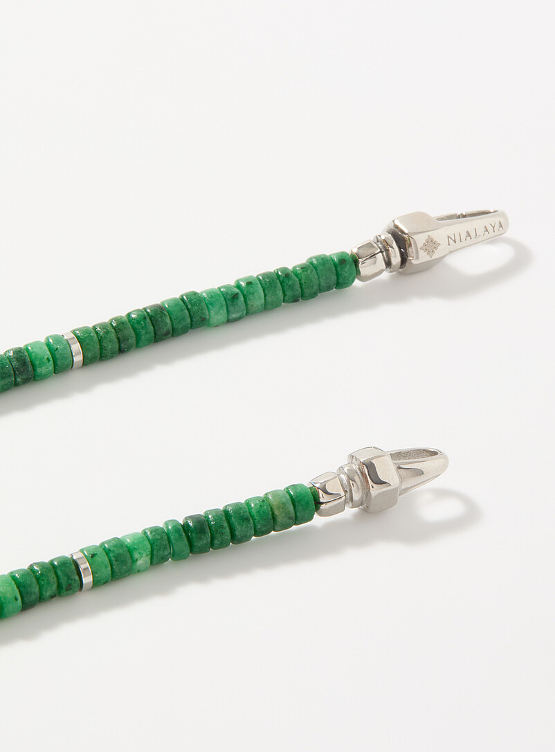 Malachite disc double-wrap bracelet product image 2