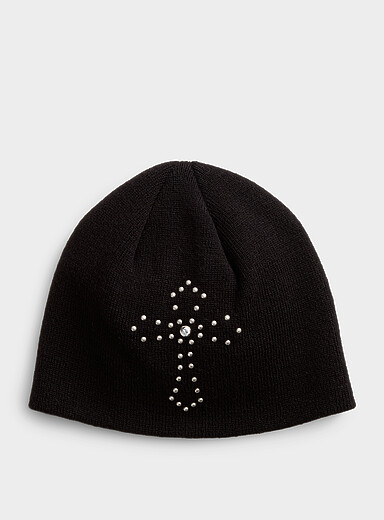 Studded cross cuffless tuque <b>Imported from Seoul</b>