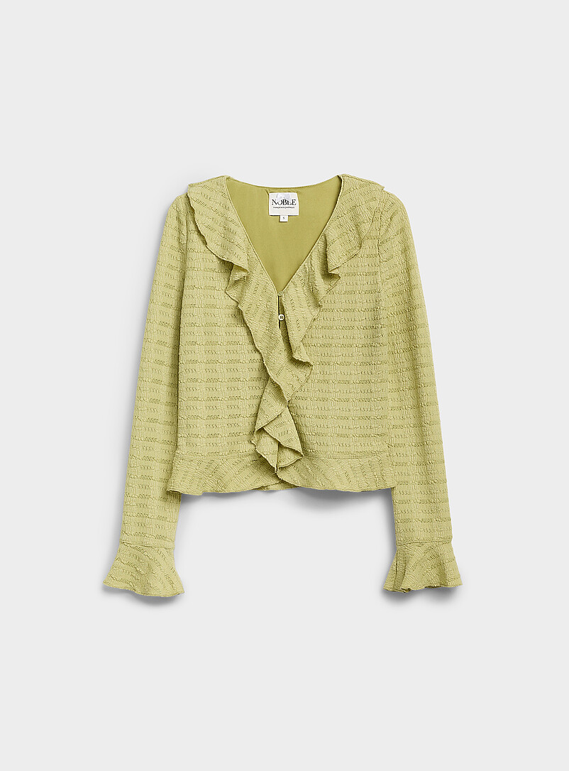 Textured ruffled blouse | NOBLE | | Simons