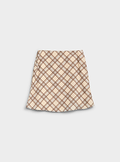 Plaid straight skirt