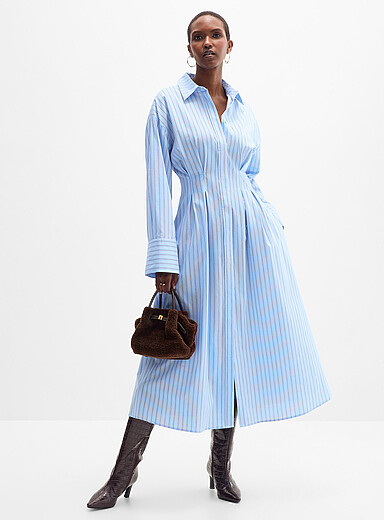 Jamie cinched striped shirtdress