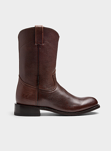Caborca: La botte western cuir grenu Jeno  Homme Brun pour homme