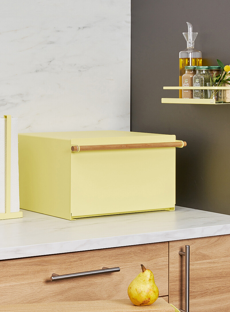 Steel and wood bread box product image 2