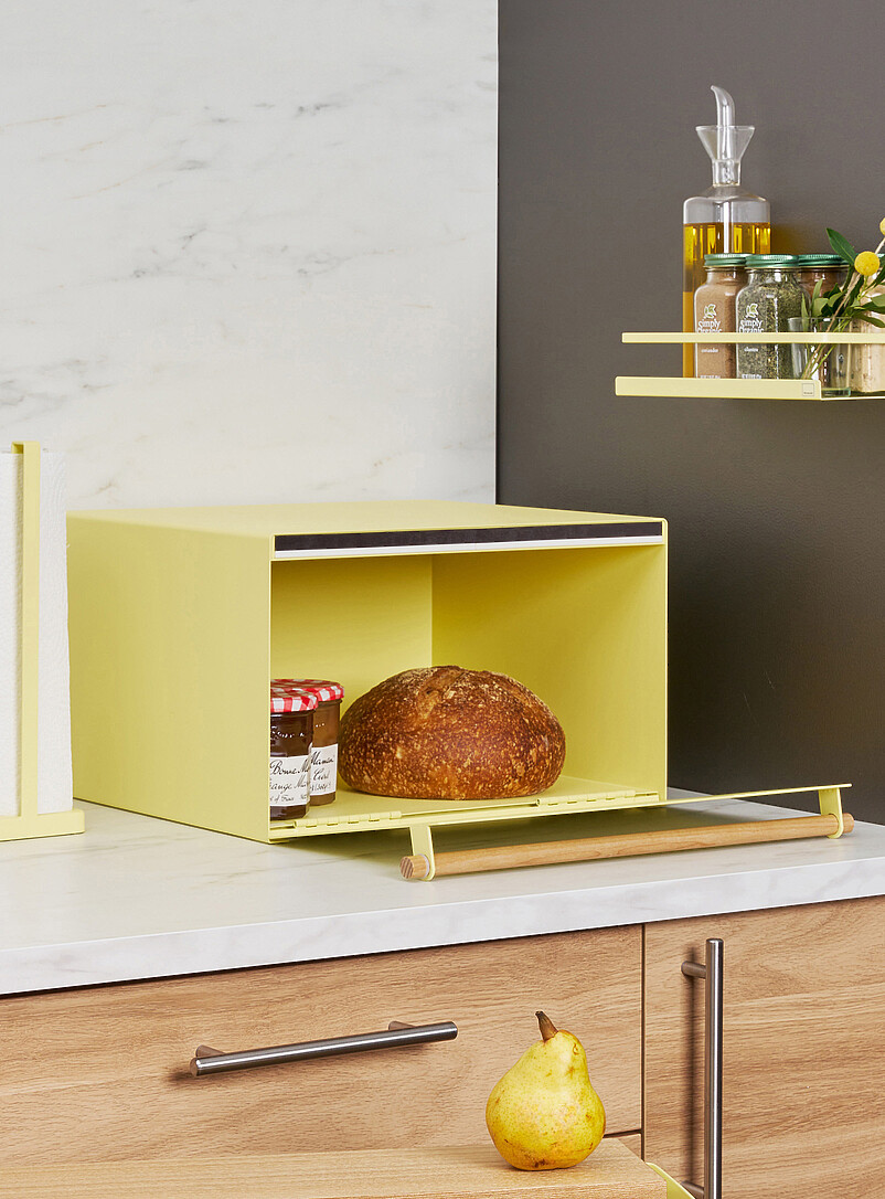 Steel and wood bread box product image 3
