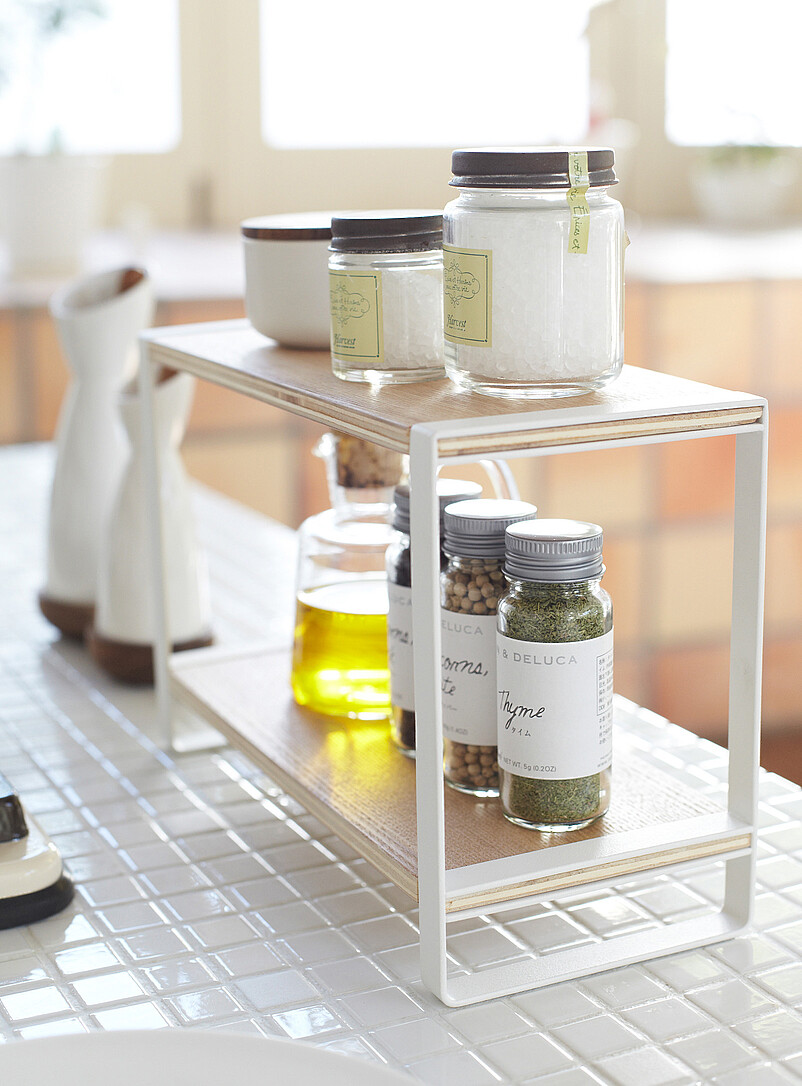 Double-shelf small steel and wood storage solution product image 2