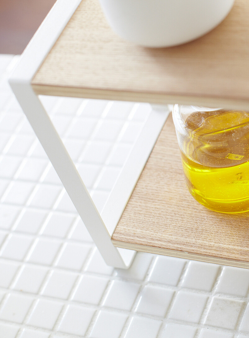 Double-shelf small steel and wood storage solution product image 3