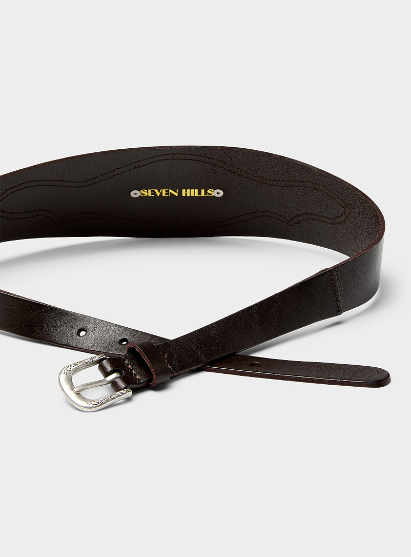 Amarillo leather and pony hair leather wide Western belt product image 2