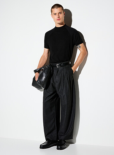 Brushed finish banker-stripe pant Barrel fit <b>Seoul collection</b>
