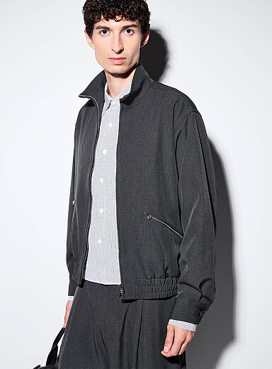 Stand collar graphite jacket <b>Imported from Seoul</b>