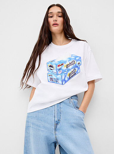 SSSTUFFF White Tissue box boxy-fit T-shirt for women