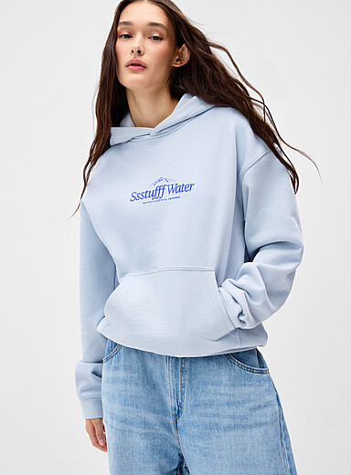 SSSTUFFF Baby Blue Cut & Reveal hoodie for women