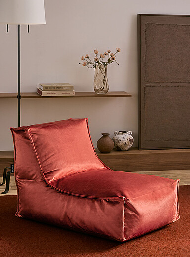Le fauteuil poire rectangulaire velours Rock