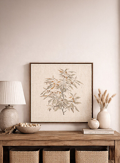Simons Maison: La toile Botanical Whisper II Brun &agrave; motifs