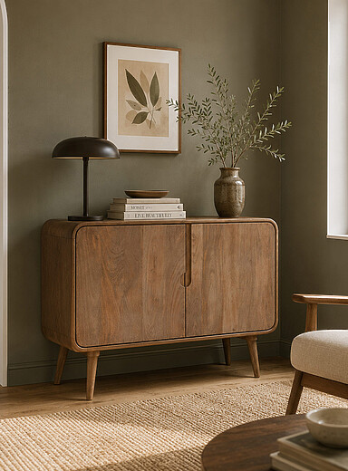 Le buffet deux portes accents encastr&eacute;s Maeve 43 pouces