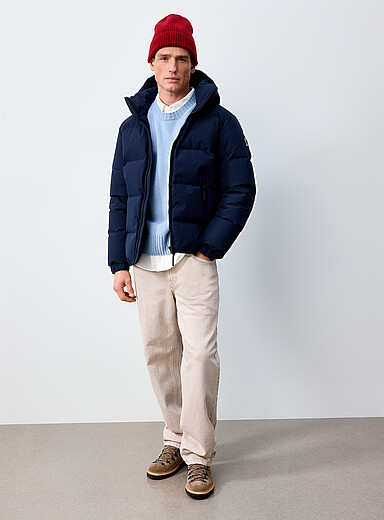 Kanuk: Le manteau matelass&eacute; Sutton Bleu marine - Bleu nuit pour homme