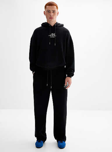 L/AB c/o Off-White Black Core Diagonal terry-lined sweatpant <b>Relaxed straight fit</b> for men