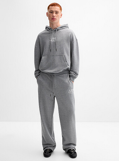 L/AB c/o Off-White Grey Core Diagonal terry-lined sweatpant <b>Relaxed straight fit</b> for men