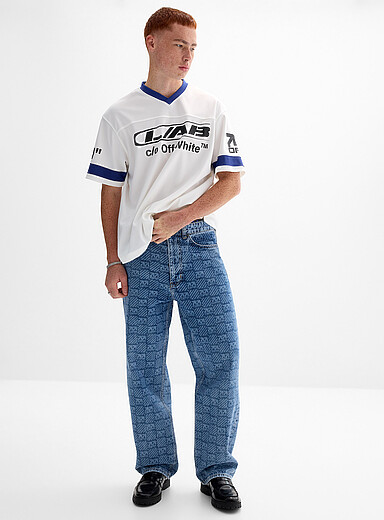 Le jean imprim&eacute; int&eacute;gral monogramme Coupe relaxe