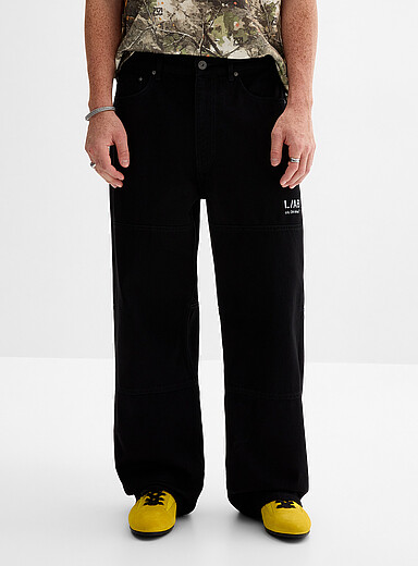 Diagonal logo carpenter jeans <b>Relaxed fit</b>