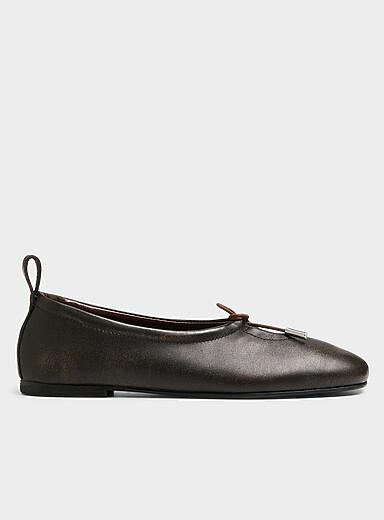 Alohas: La ballerine Rosalind cuir bross&eacute;  Femme Chocolat - Espresso pour femme