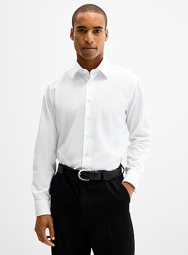 Le 31 x Thomas Mason: La chemise popeline unie <b>Une collaboration exclusive faite au Canada</b> Coupe standard Blanc pour homme