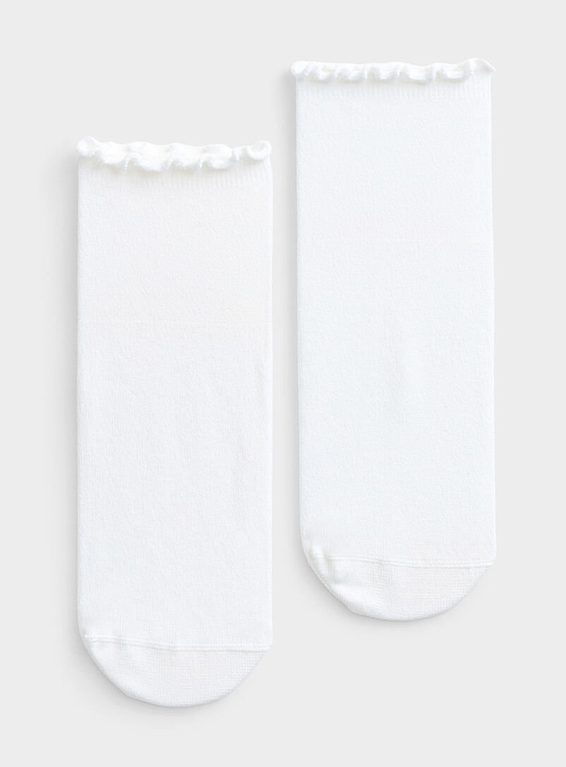 Wavy edging non-slip ankle socks 2-pack product image (primary)