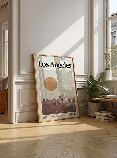 La toile imprim&eacute;e r&eacute;tro Los Angeles California Voir les formats offerts