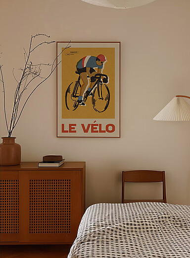 La toile imprim&eacute;e r&eacute;tro Le v&eacute;lo Voir les formats offerts
