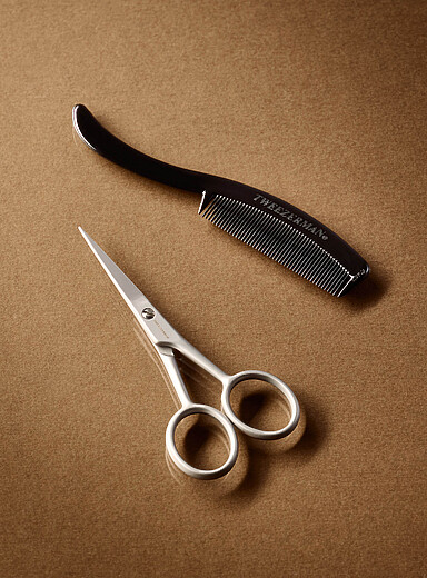 Moustache scissors & comb set