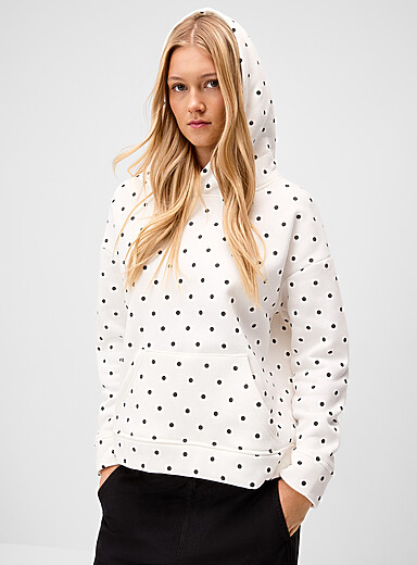 Twik: Le kangourou molleton pois Blanc pour femme