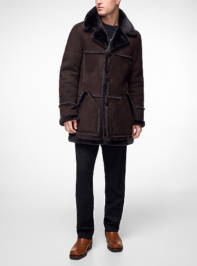 HiSO: Le parka mouton retourn&eacute; r&eacute;versible Rebel Brun  pour homme
