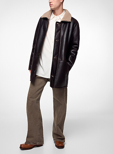 HiSO Brown Jakos shearling jacket for men