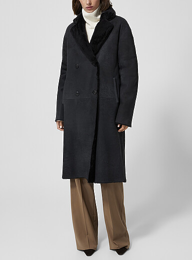 Le manteau réversible Elle mouton retourné | HiSO | Manteaux de Cuir et ...
