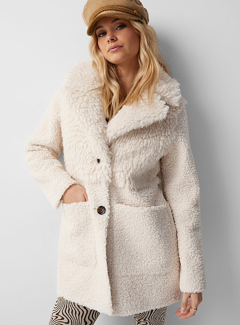 manteau en laine de mouton femme