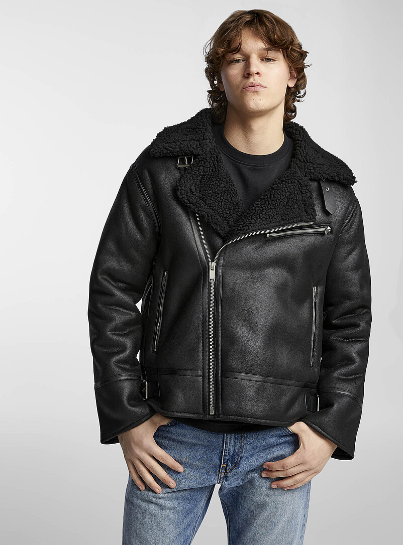 Manteau En Cuir Synthétique Mi-long Pour Homme - Doudoune Polaire Intérieur - Style Trench Décontracté - Automne/hiver - 6