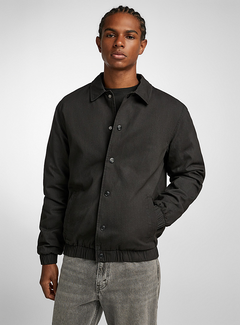Noize Black Quilted-lining twill jacket for men