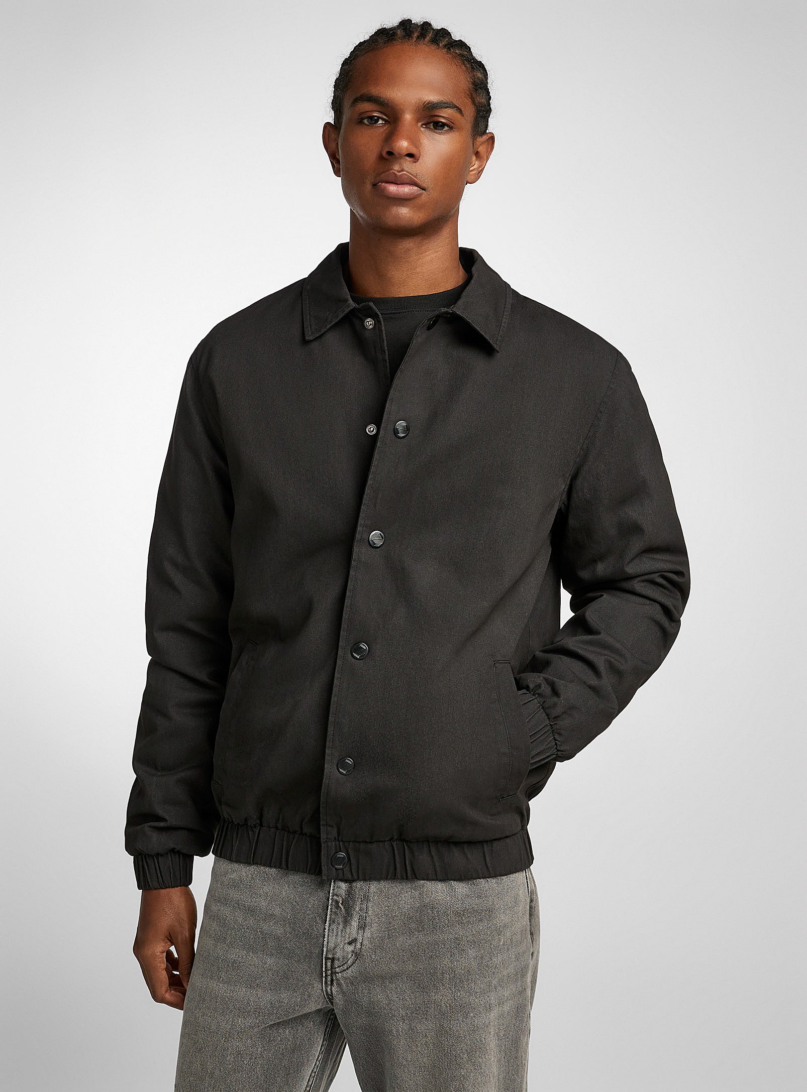 Noize Quilted-lining Twill Jacket In Black