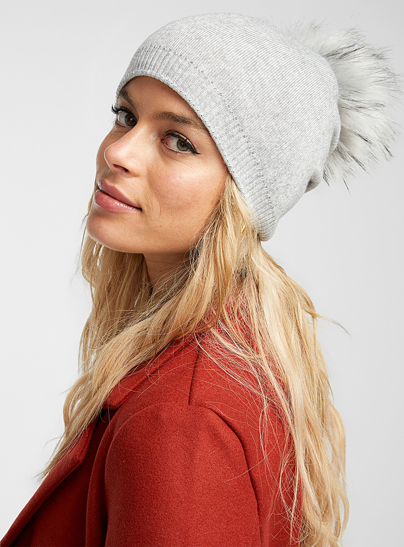 Kyikyi Silver Pompom cashmere-blend tuque for women